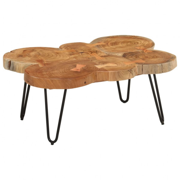 Mesa de centro 6 troncos madera maciza acacia 36 cm D