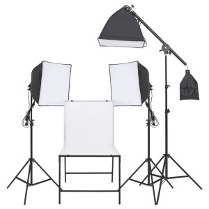 Kit de iluminação de estúdio fotográfico com mesa de natureza morta D