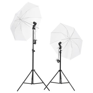 Kit iluminación de estudio fotográfico con trípodes y paraguas D