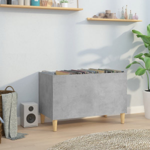 Mueble discos madera contrachapada gris hormigón 74.5x38x48 cm D