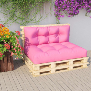 Cojines para sofá de palets 2 piezas tela rosa D