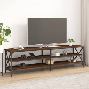 Mueble de TV madera contrachapada roble marrón 180x40x50 cm D