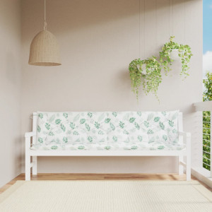 Almofadas para banco de jardim 2 unidades em tecido estampado de folhas 200x50x7 cm D