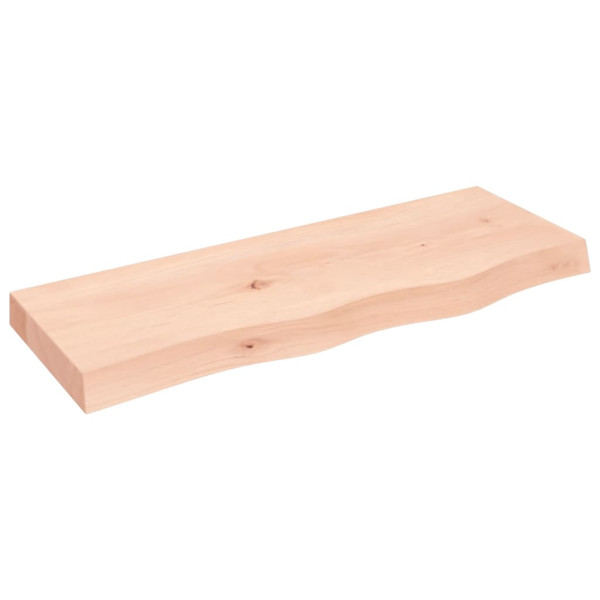 Estante de pared madera maciza de roble sin tratar 80x30x6 cm D