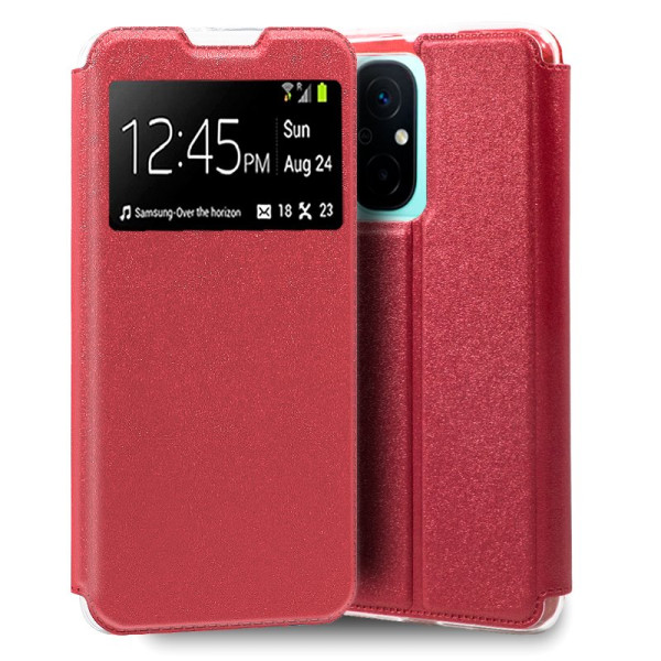 Funda COOL Flip Cover para Xiaomi Redmi 12C Liso Rojo D