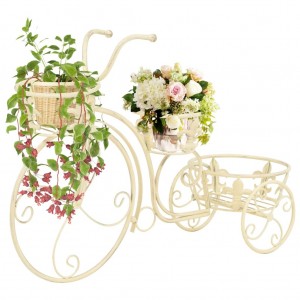 Soporte de plantas con forma de bicicleta metal estilo vintage D