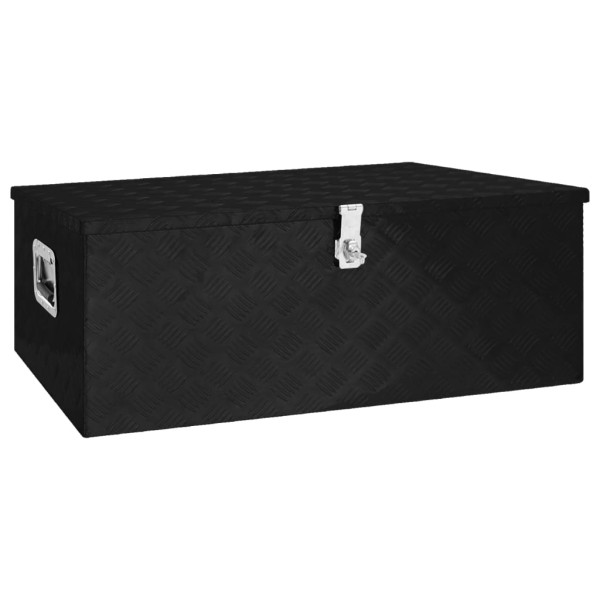 Caja de almacenaje de aluminio negro 100x55x37 cm D