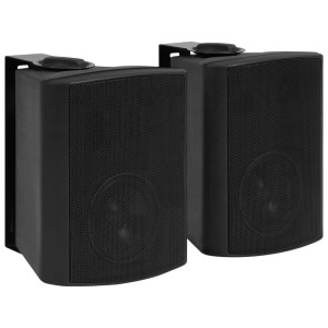 Alto-falantes estéreo de parede 2 peças preto interno externo 100 W D