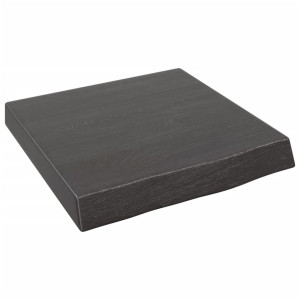 Estante de pared madera de roble tratada gris oscuro 40x40x6 cm D