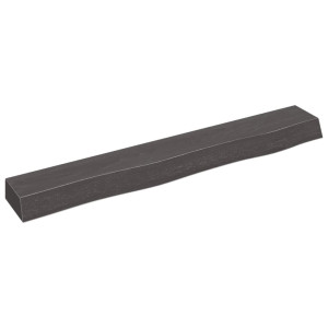 Estante de pared madera de roble tratada gris oscuro 80x10x6 cm D