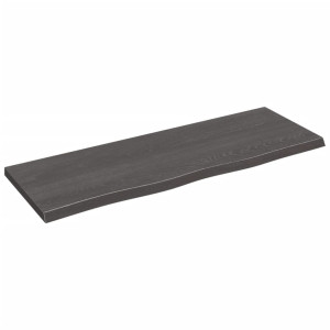 Estante de pared madera de roble tratada gris oscuro 80x30x2 cm D