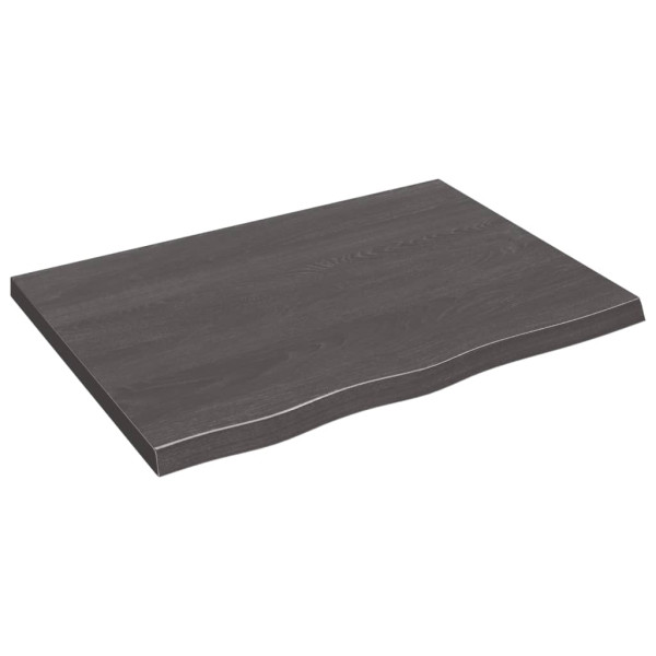 Estante de pared madera de roble tratada gris oscuro 80x60x4 cm D