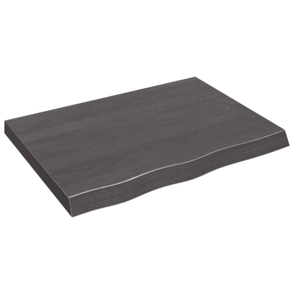 Estante de pared madera de roble tratada gris oscuro 80x60x6 cm D