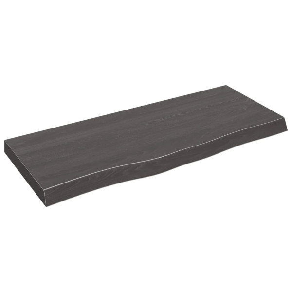 Estante de pared madera de roble tratada gris oscuro 100x40x6cm D