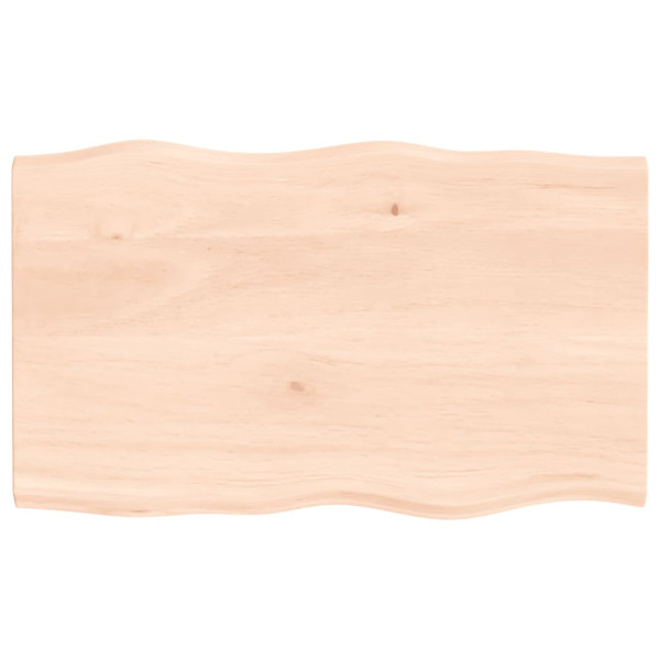 Tablero de mesa madera maciza roble borde natural 100x60x2 cm D