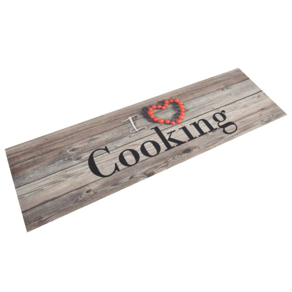 Tapete de cozinha lava-pés de veludo Cooking cinza 45x150 cm D