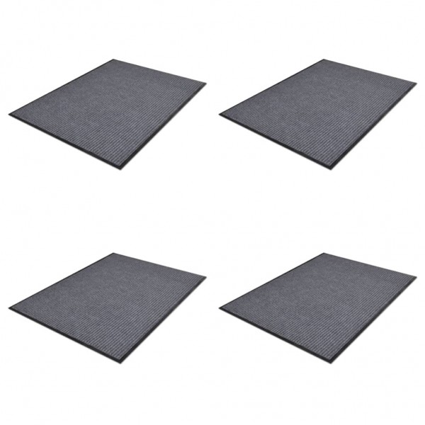 Felpudos de PVC 4 unidades gris 90x60 cm D