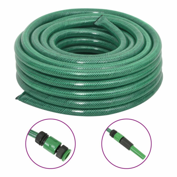 Mangueira de jardim com acessórios em PVC verde 23,5 mm 30 m D