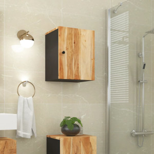 Armario de baño de pared madera maciza de acacia 38x33x48 cm D