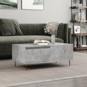 Mesa de centro madera contrachapada gris hormigón 90x50x36.5 cm D