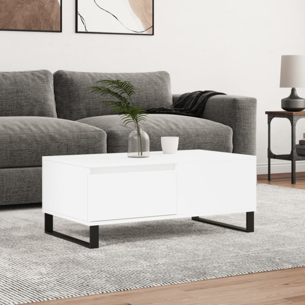 Mesa de centro em compensado branco 90x50x36,5 cm D