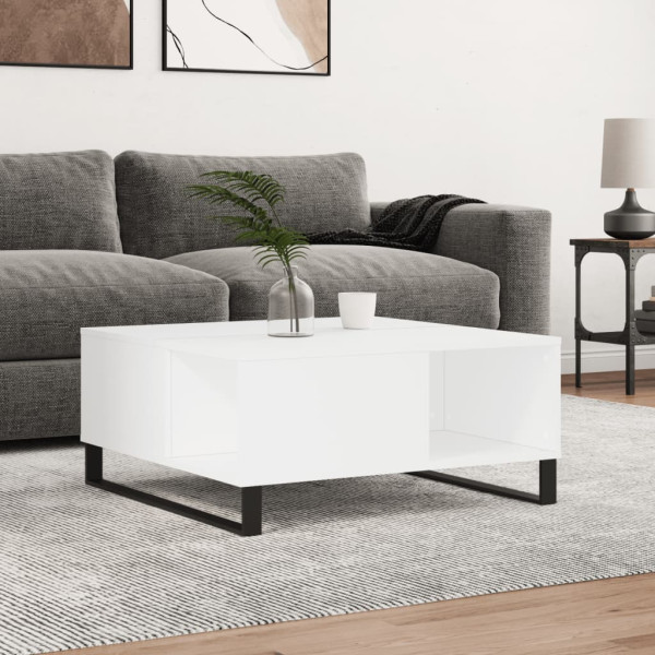 Mesa de centro em compensado branco 80x80x36,5 cm D