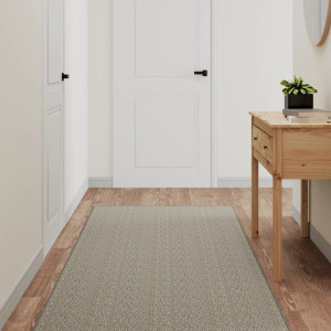 Alfombra de pasillo con aspecto de sisal gris taupe 80x150 cm D