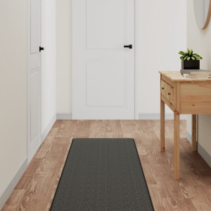 Tapete de entrada estilo sisal cinza antracite 50x200 cm D