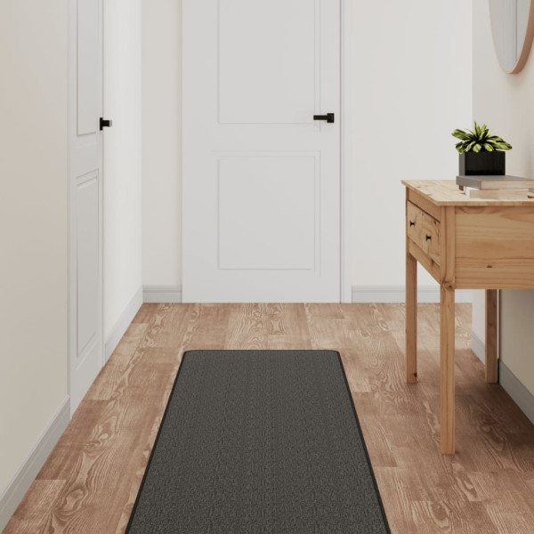 Tapete de entrada estilo sisal cinza antracite 50x250 cm D