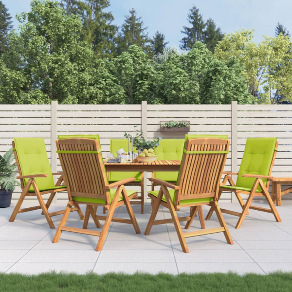 Cadeiras e almofadas reclináveis de jardim 6 unidades de madeira maciça de teca D