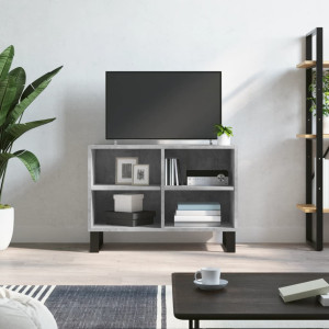Mueble de TV madera de ingeniería gris hormigón 69.5x30x50 cm D