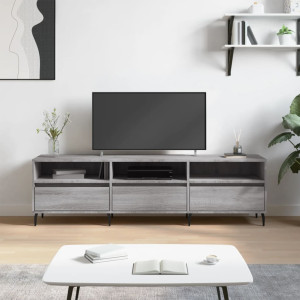 Mueble para TV madera contrachapada gris Sonoma 150x30x44.5 cm D