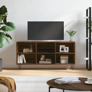 Mueble de TV madera de ingeniería marrón roble 103.5x30x50 cm D
