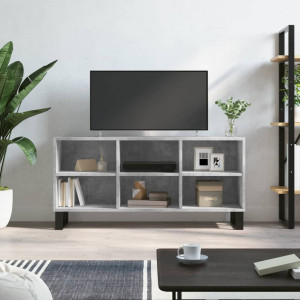 Mueble de TV madera de ingeniería gris hormigón 103.5x30x50 cm D