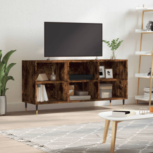 Mueble de TV madera de ingeniería roble ahumado 103.5x30x50 cm D