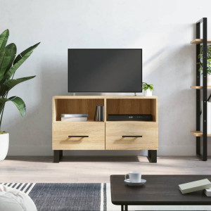 Mueble para TV madera contrachapada roble ahumado 80x36x50 cm D