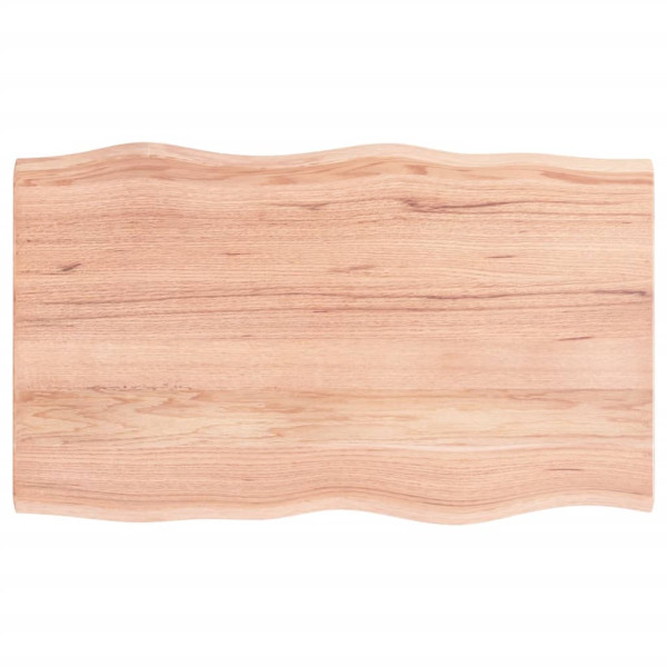 Tablero mesa madera tratada roble borde natural 100x60x2 cm D