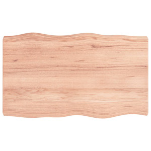 Tablero mesa madera tratada roble borde natural 100x60x6 cm D