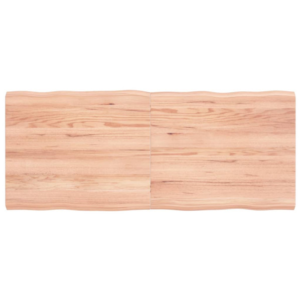 Tampo de mesa em madeira de carvalho tratada com rebordo natural 120x50x4 cm D