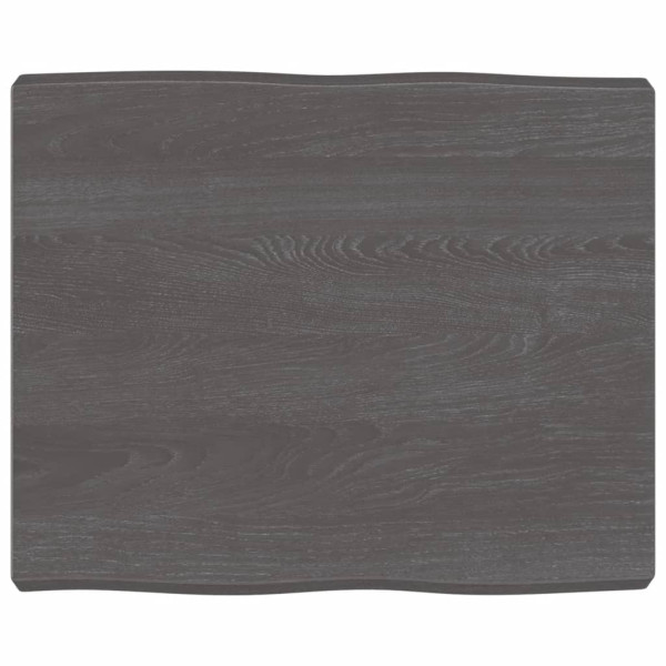 Tablero mesa madera tratada roble borde natural gris 60x50x6 cm D