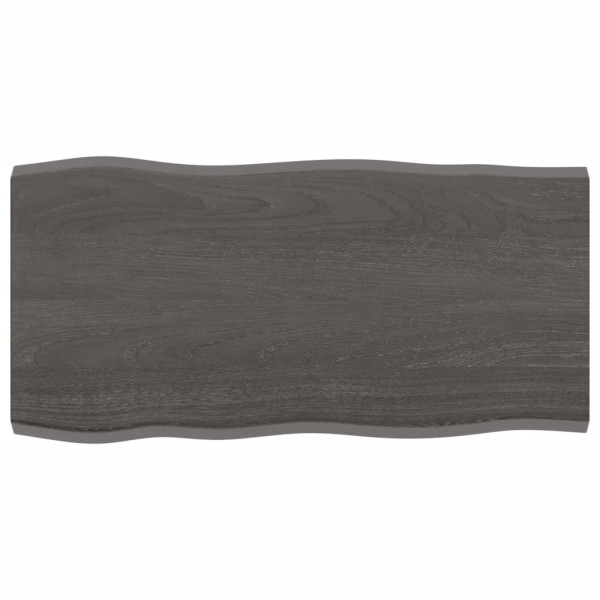Tampo de mesa em madeira de carvalho tratada com rebordo cinza natural 80x40x2 cm D