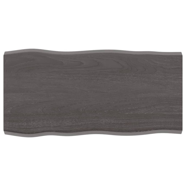 Tampo de mesa em madeira de carvalho tratada com rebordo cinza natural 80x40x4 cm D