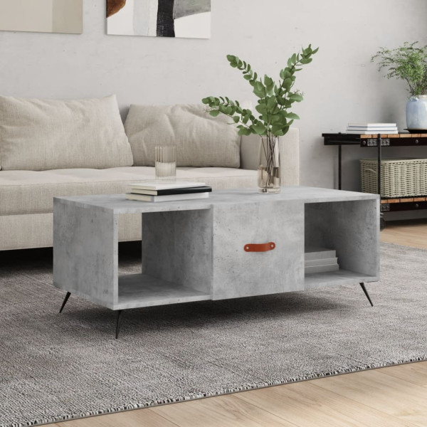 Mesa de centro madera contrachapada gris hormigón 102x50x40 cm D