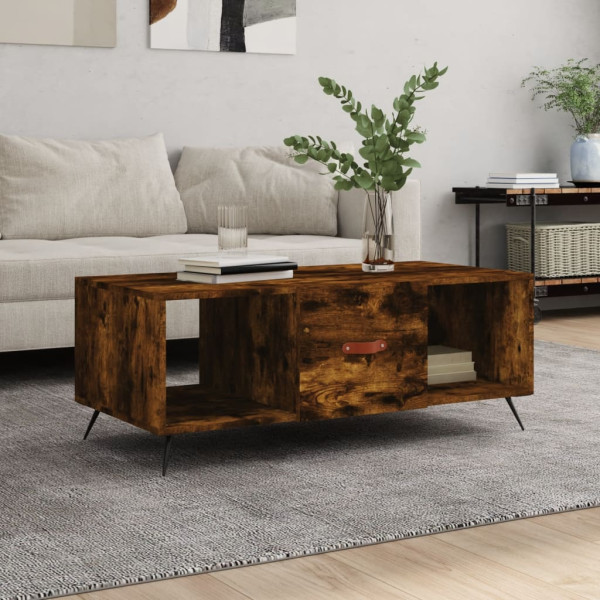 Mesa de centro madera contrachapada roble ahumado 102x50x40 cm D