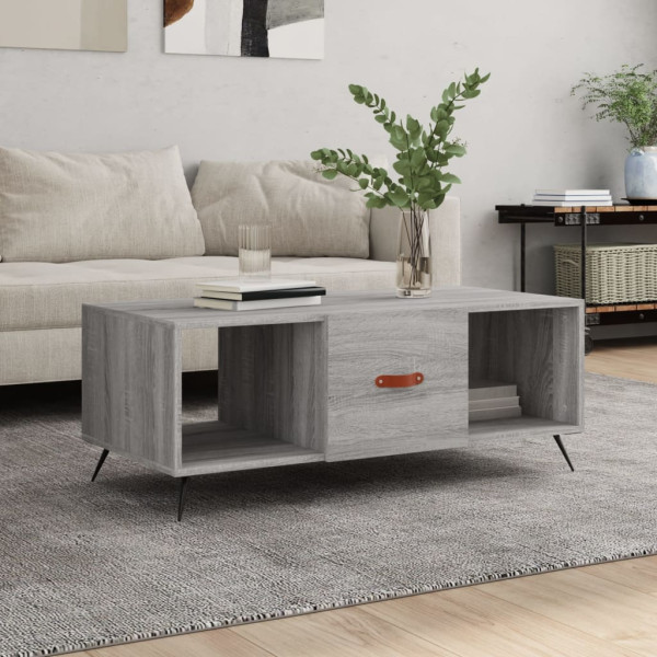 Mesa de centro madera contrachapada gris Sonoma 102x50x40 cm D