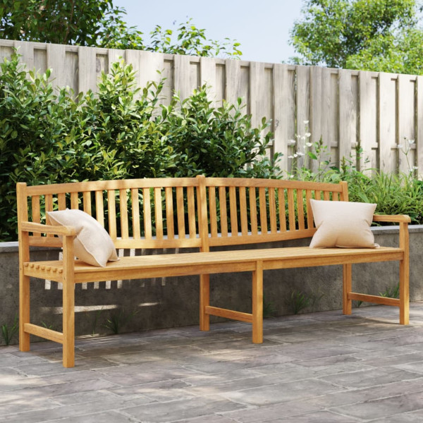 Banco de jardín madera maciza de teca 228x59.5x90 cm D