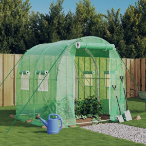 Invernadero con estructura de acero verde 4 m² 2x2x2 m D