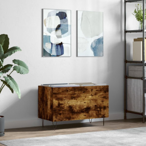 Mueble discos madera contrachapada roble ahumado 74.5x38x48 cm D