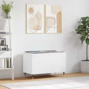 Mueble para discos madera contrachapada blanco 74.5x38x48 cm D