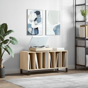 Mueble discos madera contrachapada roble Sonoma 100x38x48 cm D
